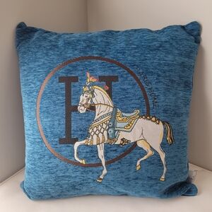Elegant Navy Blue Paris Pillow Cover with Croker Horse Design Decor